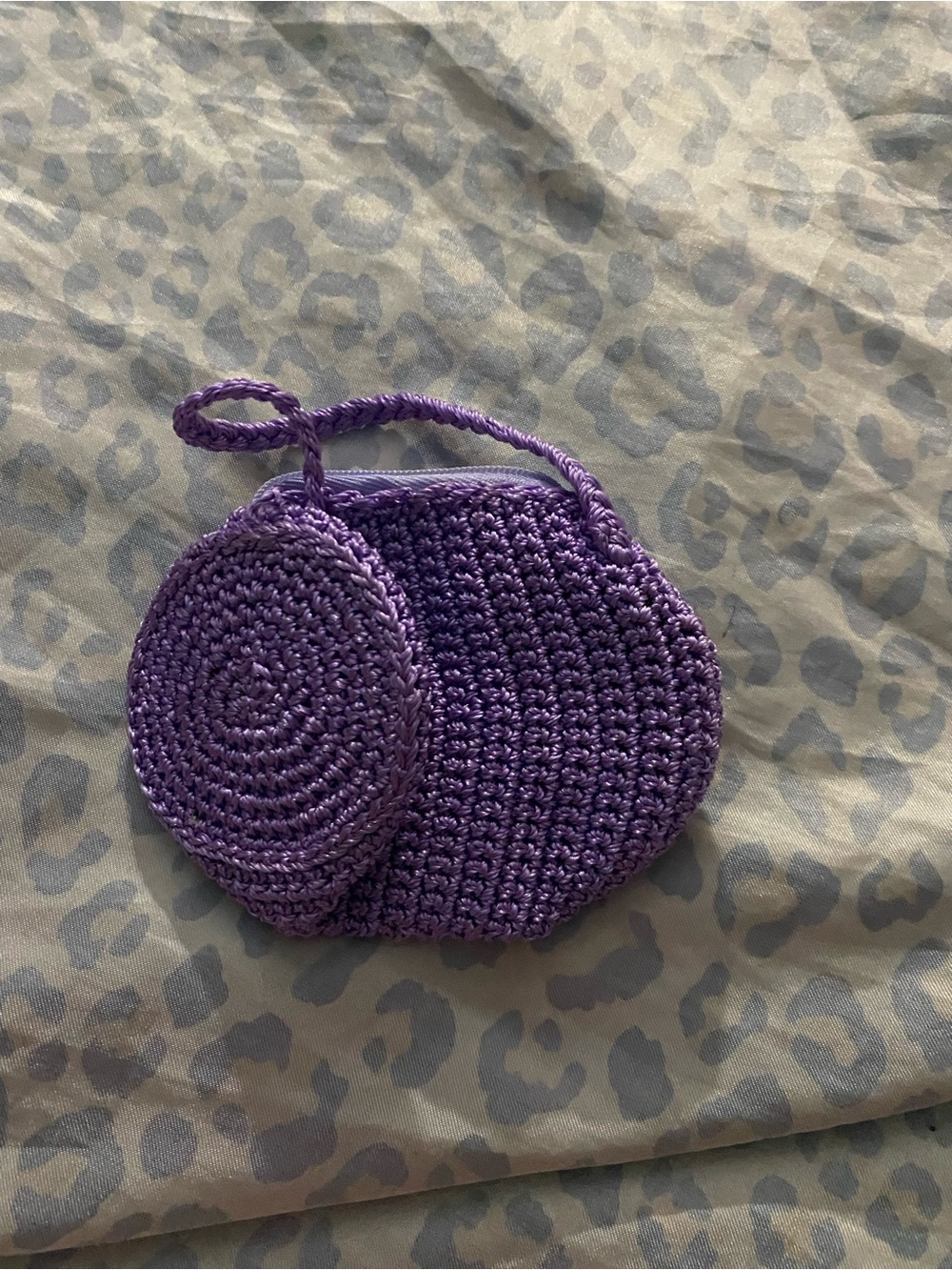 Vibrant purple crocheted handbag mini